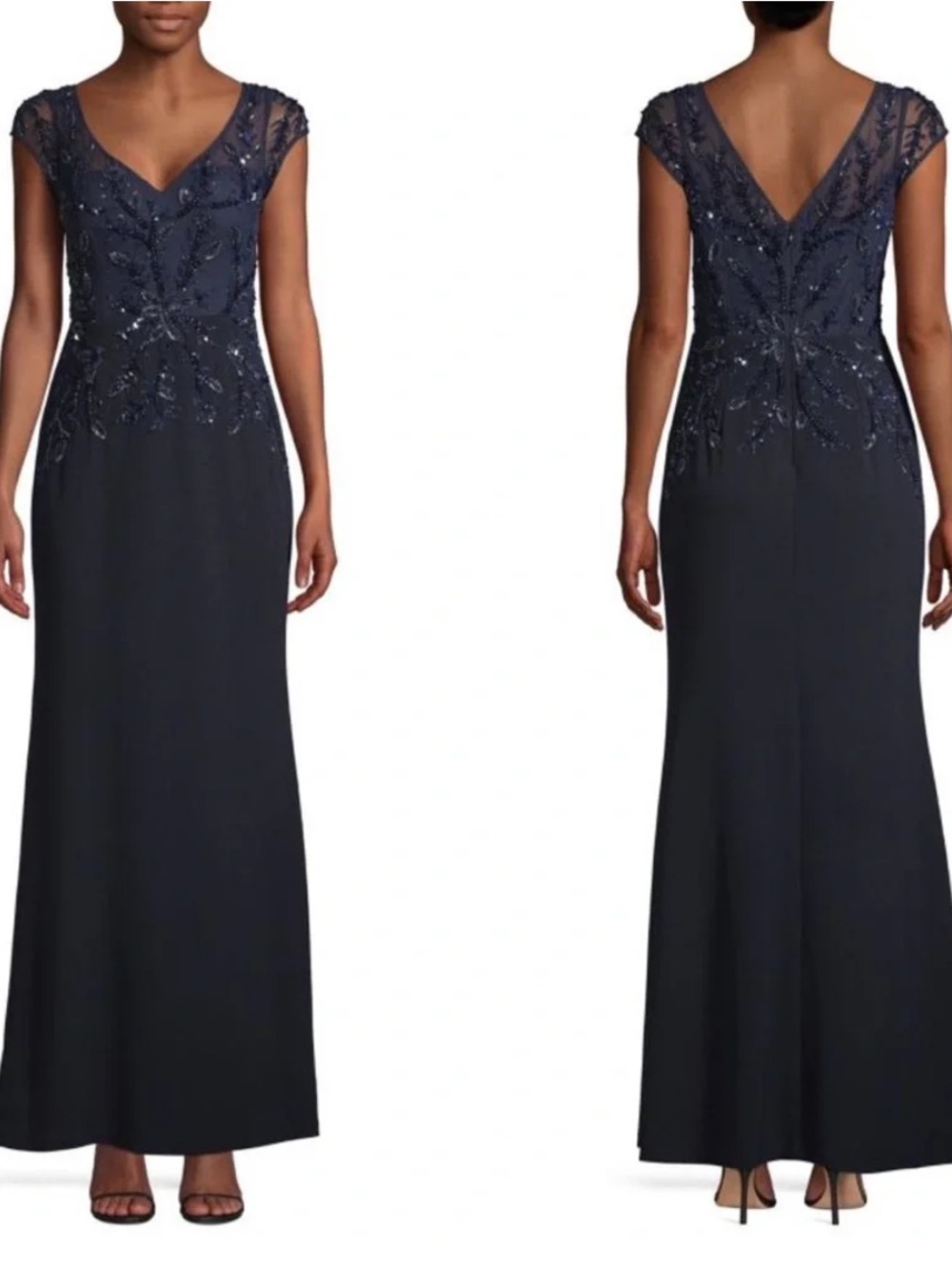 Aidan Mattox NWT Size 8 Cap Sleeve Beaded Evening Gown